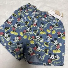 新品 しまむら　リトシー　ディズニー　総柄 ミッキー　デニム パンツ 120