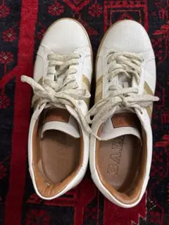 【美品】BALLY バリー レザースニーカー 37ホワイト×ゴールドのサムネイル