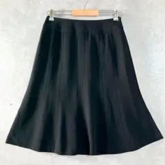 LAURA ASHLEY　プリーツスカート　ブラック　無地