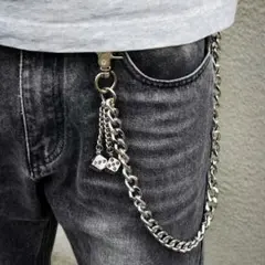 ウォレットチェーン ヴィンテージ アメカジ ストリート カラビナ ダイス付 ③