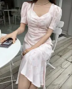 Dazyピンク系 フレアスリーブ ワンピース