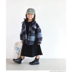 coca ビッグチェックCPOシャツジャケット (Blue)