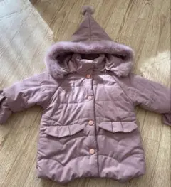 ピンク フリルデザイン コート　100