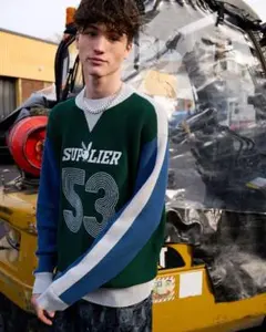 SUPPLIER PLAYBOY MULTI CREW KNIT GREEN