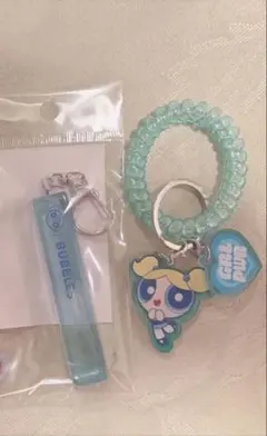 パワーパフガールズ キーホルダー　バブルス　ガチャ　ホテルキー　ガチャガチャ