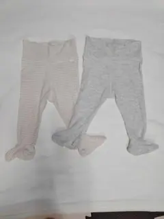 H&M オーガニックコットン 足付きレギンス 2点セット 60