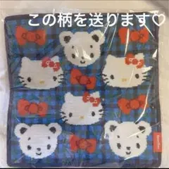 ファミリア ハローキティ コラボタオルハンカチ ブルー - メルカリ