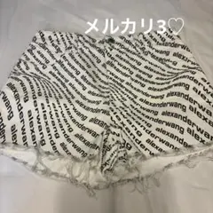 正規品 alexanderwang ロゴデニムショートパンツ 白 26サイズのサムネイル