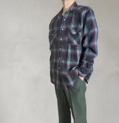 70〜80s vintage ウエスタンネルシャツ KARMANバッファロータグ