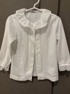 familiar フリル襟付き　長袖シャツ