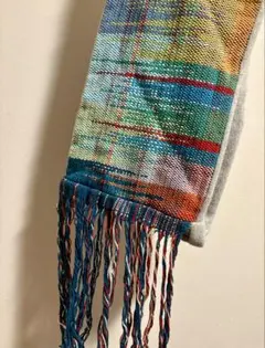 miraco ミラコ チェック柄 マフラー／ストール フリンジ付き