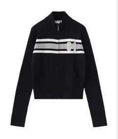 X-girl NUMBERING JACQUARD ZIP UP KNIT