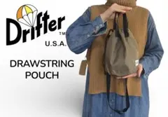 美品Drifter/ドリフター★ドローストリングポーチ（ショルダーバック）Br