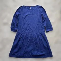 美品☆nimes et nimesニームエニーム ドット柄 七分袖ワンピースのサムネイル
