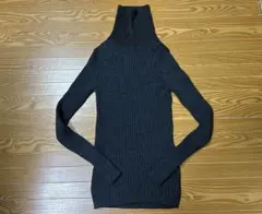 め*様 無印良品 首のチクチクを抑えた太リブタートルネック洗えるセーター チャコ