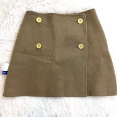 【極美品】ブルーレーベルクレストブリッジ リバーシブルスカート 金釦 チェック