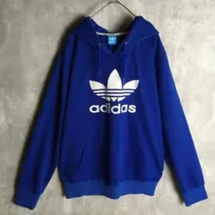 【スウェット】アディダス パーカー フーディー トレフォイルロゴ プリント XL