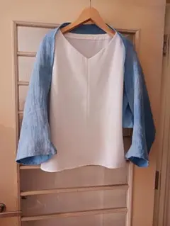 最終sale！　藍染ふんわりダブルガーゼの日よけボレロ　ストール