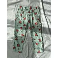 ミントグリーン 花柄 デニムパンツ　piccadilly