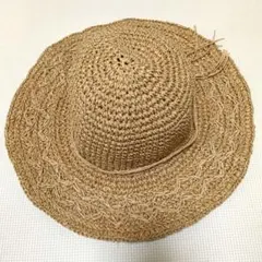 ペーパーハット 麦わら帽子 ベージュVIS