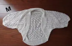 【美品】PEYTON PLACE 透かし編みニットボレロ　白　 Mサイズ