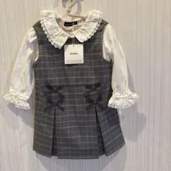 BeBe グレー系チェックスカート&ブラウスセット　秋冬　再度値下げ
