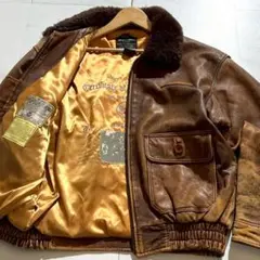 大人気✨90's AVIREX レザージャケット A-2 本革フライト　茶　M