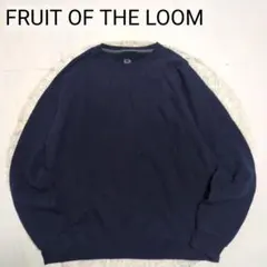 フルーツオブザルーム　スウェット　無地　ブランク　裏起毛　紺　XL　USA古着
