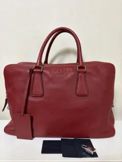 PRADA レザー ビジネスバッグ レッド　正規品