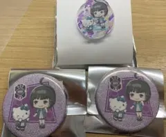 雨取千佳　ワールドトリガー　サンリオ　コラボ　缶バッチ　ミニアクリルスタンド