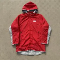 00s NIKE 赤ナイロンジャケットジップアップパーカーテック系フーディー