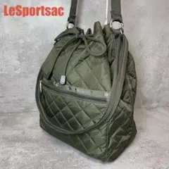 ☆未使用級☆ レスポートサック フォレストキルト 巾着ショルダー カーキ