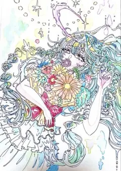 オリジナル 手描きイラスト アナログ 原画 - メルカリ