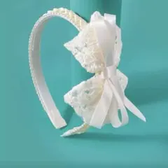 キッズ　リボン　カチューシャ　白　ホワイト　入園式　卒園式　入学式　髪飾り