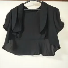 ボレロ 黒 襟着脱可 結婚式 フォーマル お呼ばれ 2way