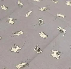 綿麻キャンバス　トラ猫　はぎれ