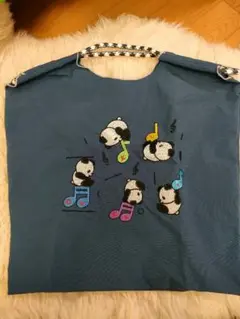 【未使用】D.KELLY ディーケリー パンダ刺繍 トートバッグ Mサイズ