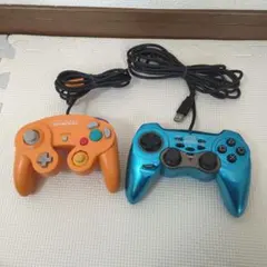 ゲームキューブ用オレンジ　青コントローラー