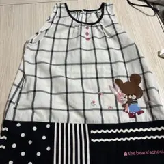 the bear's school チェック柄エプロン
