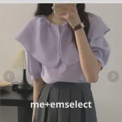 me+em select ラッフルフリル ビッグカラー シアーシャツ 五分袖のサムネイル