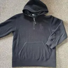 「ラルフローレン」ビッグポニー刺繍フード付きフリースプルオーバー:150cm