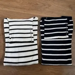 新品 未使用 タグなし ユニクロ リブウールタートルネックセーター 2枚セット