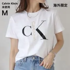 【海外限定】タグ付き未使用カルバンクライン CKビッグロゴ 半袖Tシャツ 白 Ｍのサムネイル