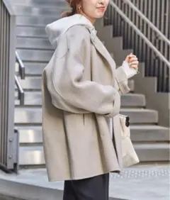 スピックアンドスパン　リバーオープンカラーミドル丈コート