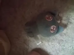 青色猫デザインぬいぐるみキーチェーン付き