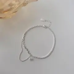 贈り物にも♡　ストーン　ワンポイント　シルバー　ブレスレット　シンプル　上品