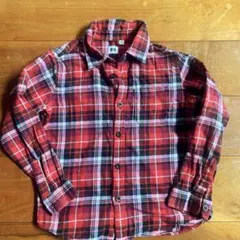UNIQLO フランネルチェックシャツ(長袖) 130 赤　ユニクロ