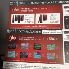 ローソン　glo 本体・サンプルたばこ　引換券セット