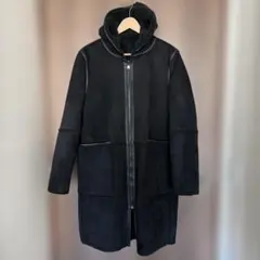 ZARA リバーシブルフード付きコートフェイクムートン　M size