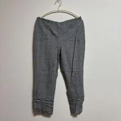 グレー チェック柄 クロップドパンツ